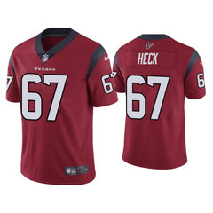 Men's Houston Texans #67 Charlie Heck Red Vapor Untouchable Limited Stitched Jersey 
