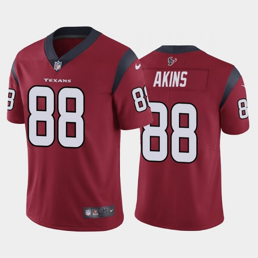 Men's Houston Texans #88 Jordan Akins New Red Vapor Untouchable Limited Stitched Jersey 