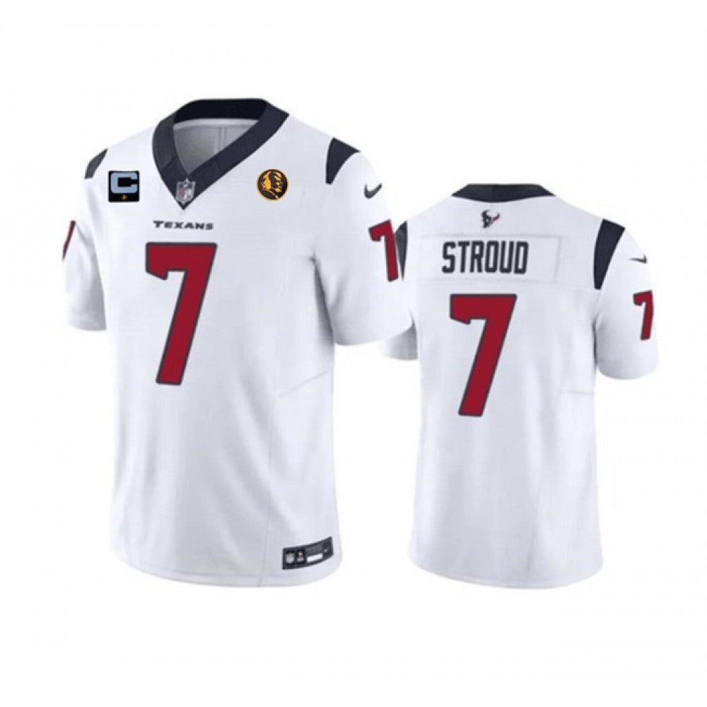 Men's Houston Texans #7 C.J. Stroud White 2023 F.U.S.E. With 1-star C Patch John Madden Patch Vapor Limited Stitched Football Jersey 