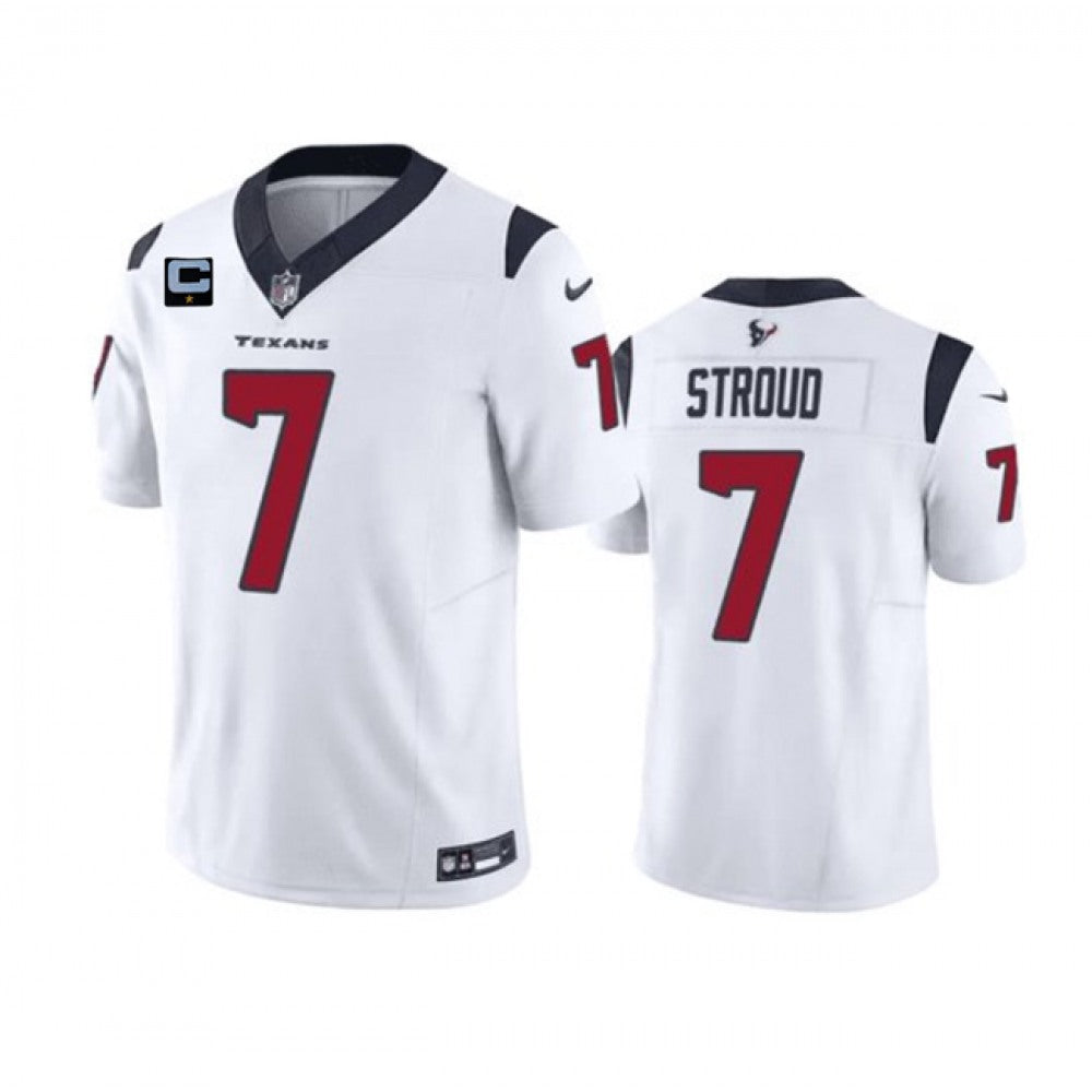Men's Houston Texans #7 C.J. Stroud White 2023 F.U.S.E. With 1-Star C Patch Vapor Untouchable Limited Stitched Football Jersey 