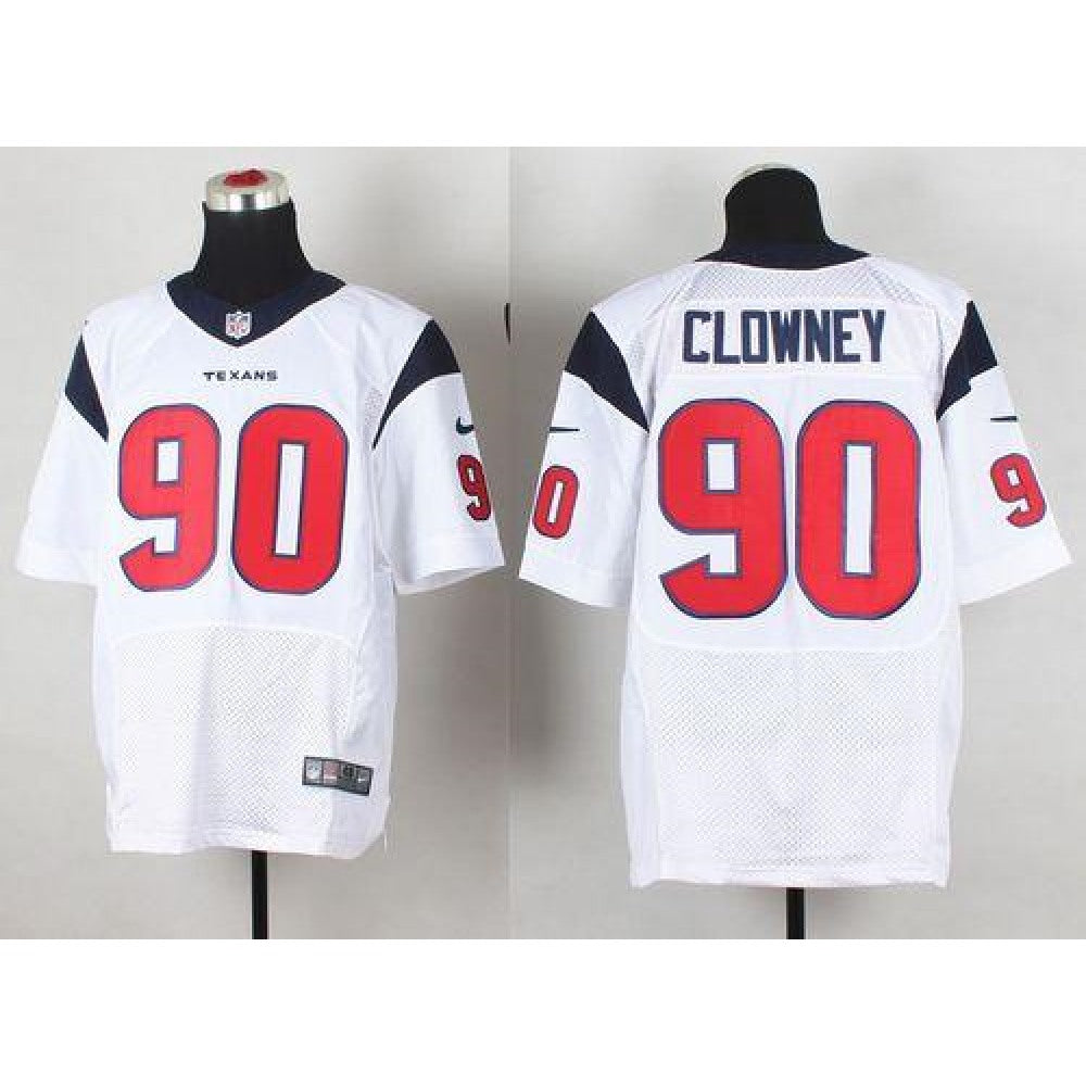 Texans #90 Jadeveon Clowney White Men's Stitched NFL Elite Jersey 