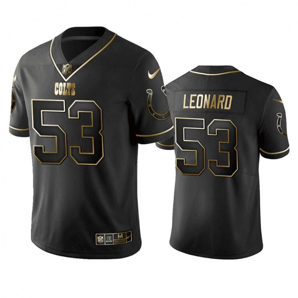 Men's Indianapolis Colts #53 Darius Leonard 2019 Black Gold Edition Stitched NFL Jersey 