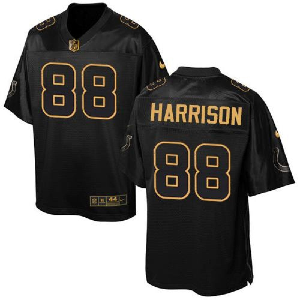 Colts #88 Marvin Harrison Black Men's Stitched NFL Elite Pro Line Gold Collection Jersey 