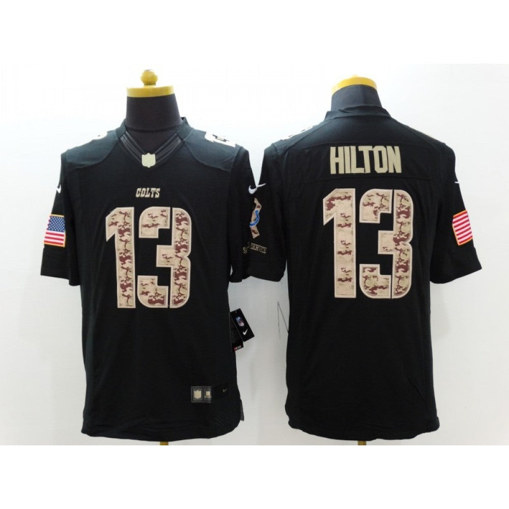 Men's Indianapolis Colts #13 T.Y. Hilton Black Impact Salute To Service Limited Stitched NFL Jersey 