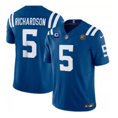 Men's Indianapolis Colts #5 Anthony Richardson Blue 2023 F.U.S.E. 1-star C Patch And With John Madden Patch Vapor Limited Stitched Football Jersey 