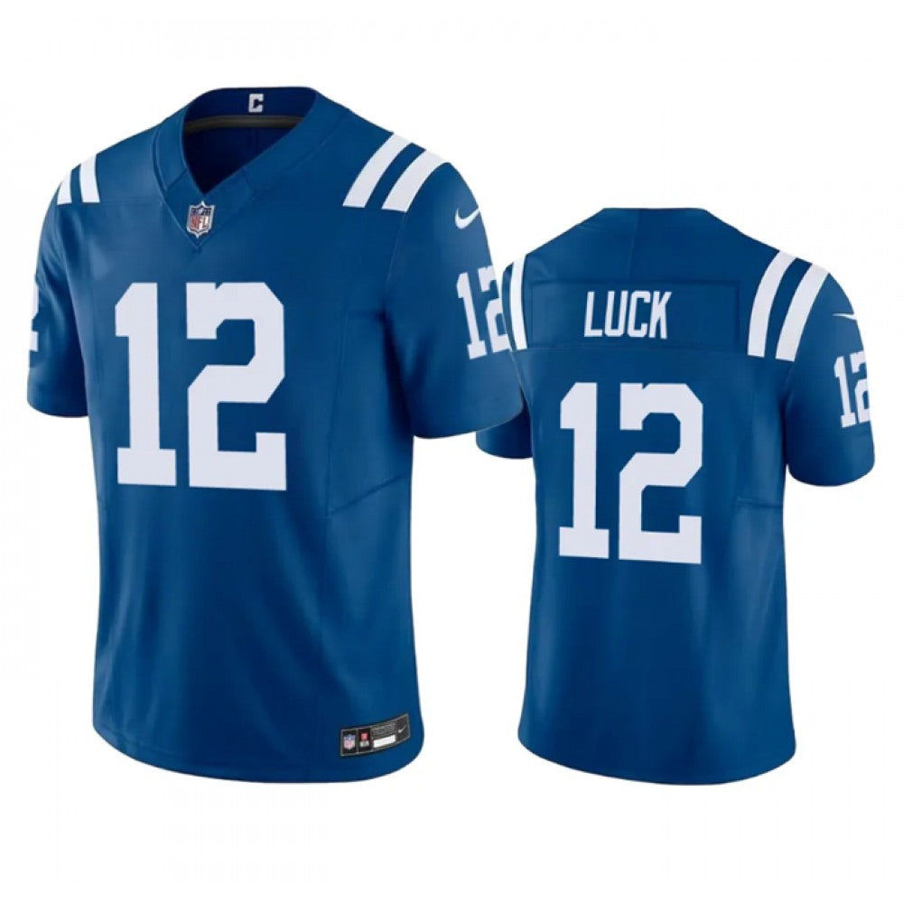 Men's Indianapolis Colts #12 Andrew Luck Blue 2023 F.U.S.E Vapor Untouchable Stitched Football Jersey 