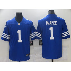 Men's Indianapolis Colts #1 Pat Mcafee Blue Stitched Football Jersey 