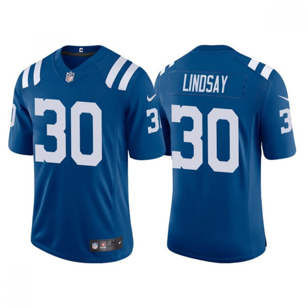 Men's Indianapolis Colts #30 Phillip Lindsay Blue Stitched Football Jersey 