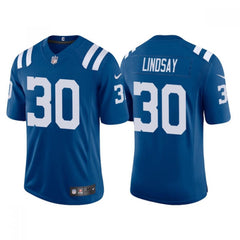 Men's Indianapolis Colts #30 Phillip Lindsay Blue Stitched Football Jersey 