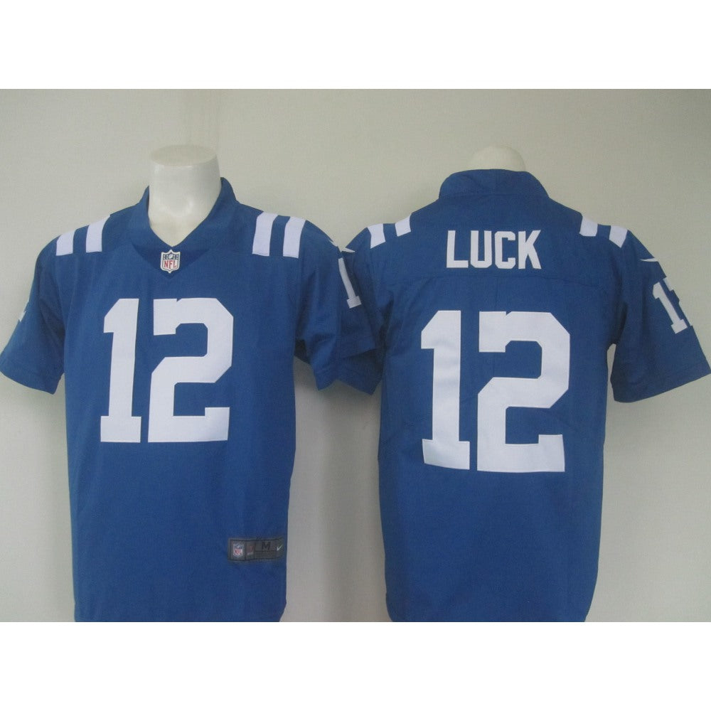 Men's Colts #12 Andrew Luck Blue Limited Rush Stitched NFL Jersey 