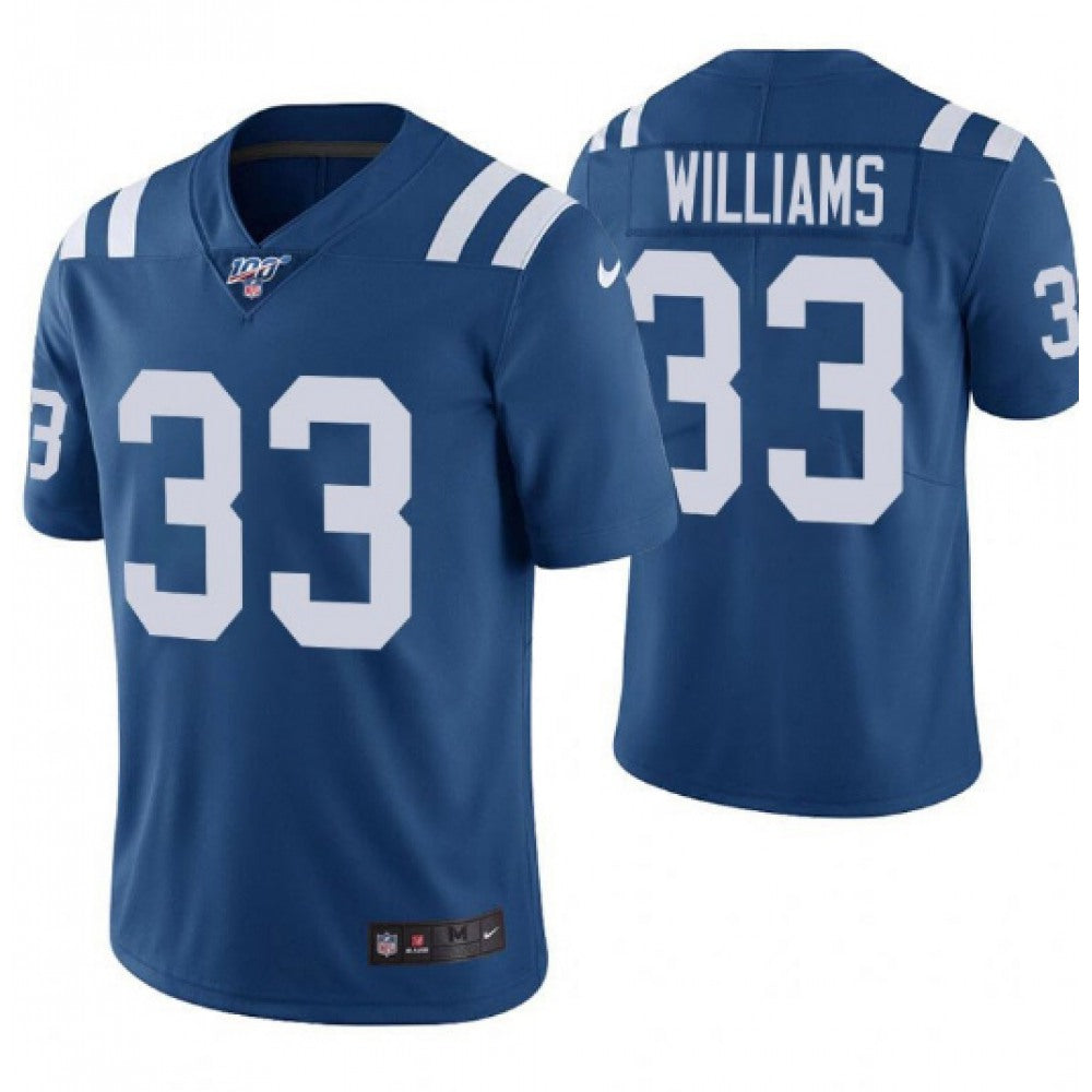 Men's Indianapolis Colts #33 Jonathan Williams Blue 2019 100th Season Vapor Untouchable Limited Stitched NFL Jersey 