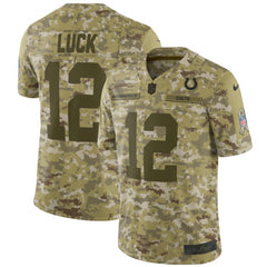 Men's Colts #12 Andrew Luck 2018 Camo Salute to Service Limited Stitched NFL Jersey 