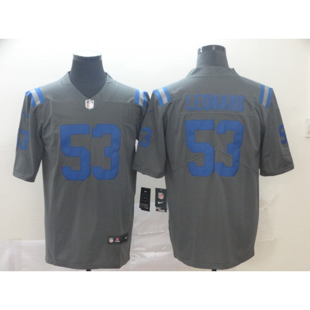 Men's Indianapolis Colts #53 Darius Leonard Gray Inverted Legend Stitched NFL Jersey 