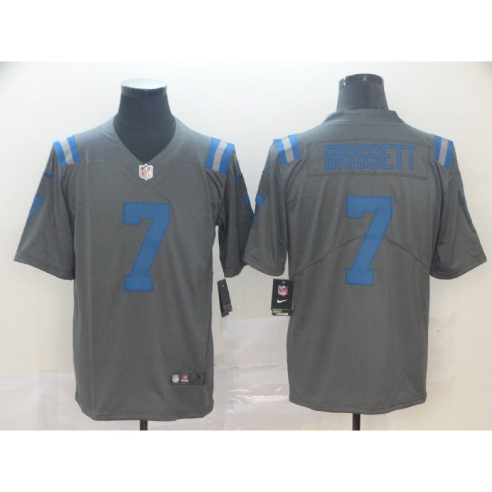 Men's Indianapolis Colts #7 Jacoby Brissett Gray Inverted Legend Stitched NFL Jersey 