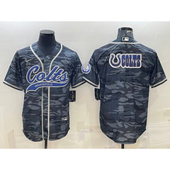 Men's Indianapolis Colts Grey Camo Team Big Logo With Patch Cool Base Stitched Baseball Jersey 