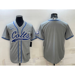 Men's Indianapolis Colts Blank Grey Cool Base Stitched Baseball Jersey 