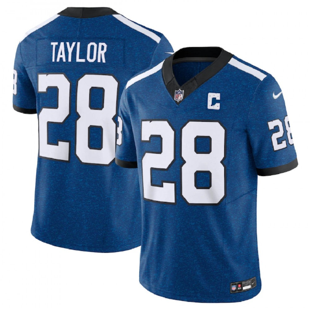 Men's Indianapolis Colts #28 Jonathan Taylor Royal 2023 F.U.S.E. Indiana Nights Limited Stitched Football Jersey 