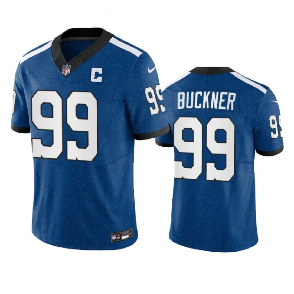 Men's Indianapolis Colts #99 DeForest Buckner Royal 2023 F.U.S.E. Indiana Nights Limited Stitched Football Jersey 