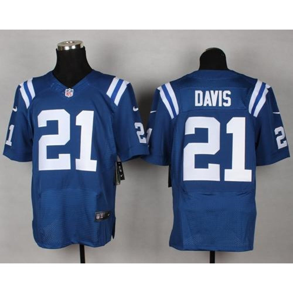 Colts #21 Vontae Davis Royal Blue Team Color Men's Stitched NFL Elite Jersey 