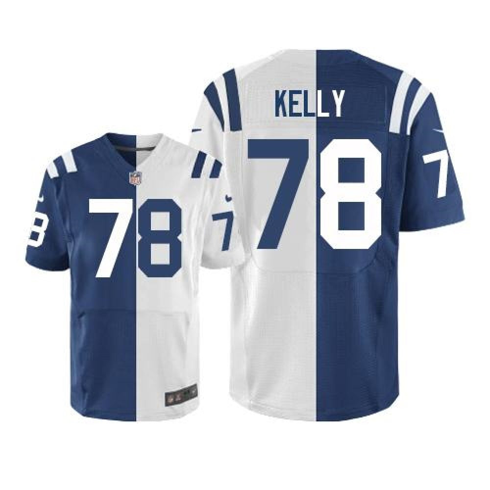 Colts #78 Ryan Kelly Royal Blue/White Men's Stitched NFL Elite Split Jersey 