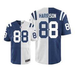 Colts #88 Marvin Harrison Royal Blue/White Men's Stitched NFL Elite Split Jersey 
