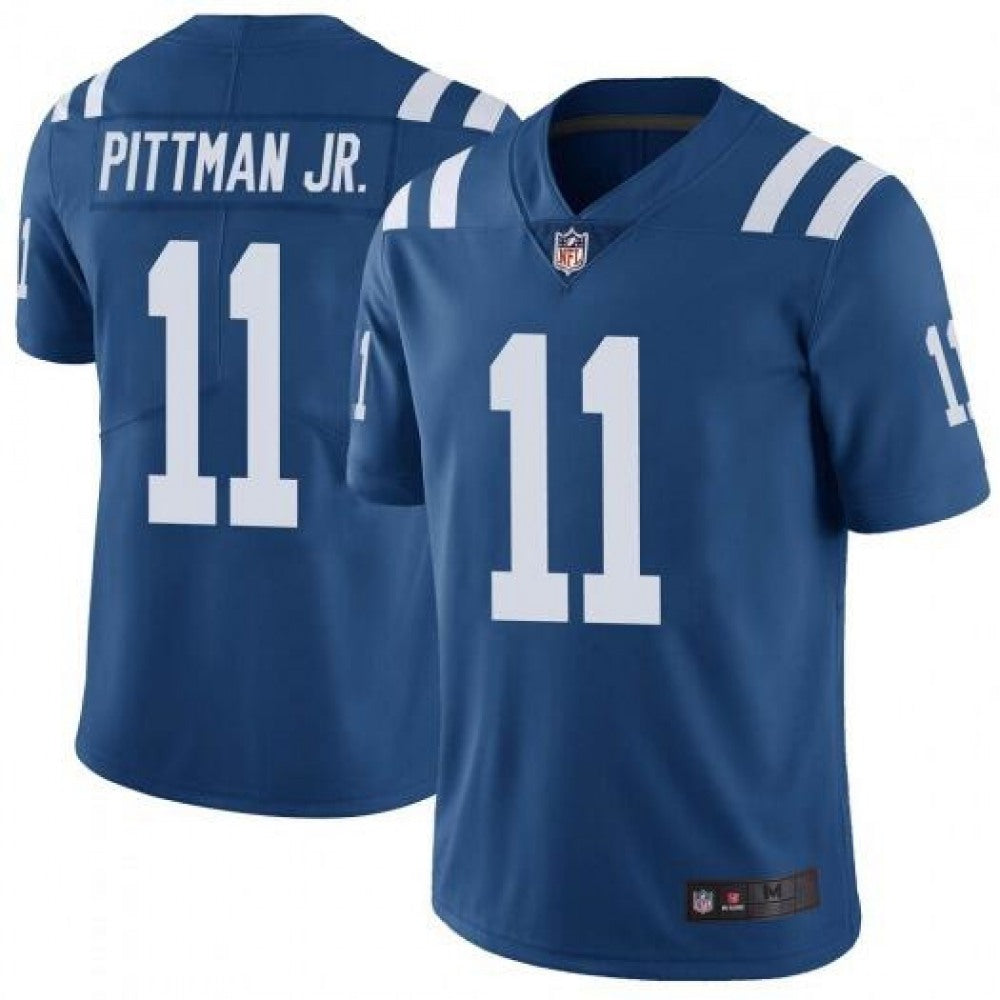 Men's Indianapolis Colts #11 Michael Pittman Jr. Limited Royal Color Rush Vapor Untouchable Limited Stitched Jersey 