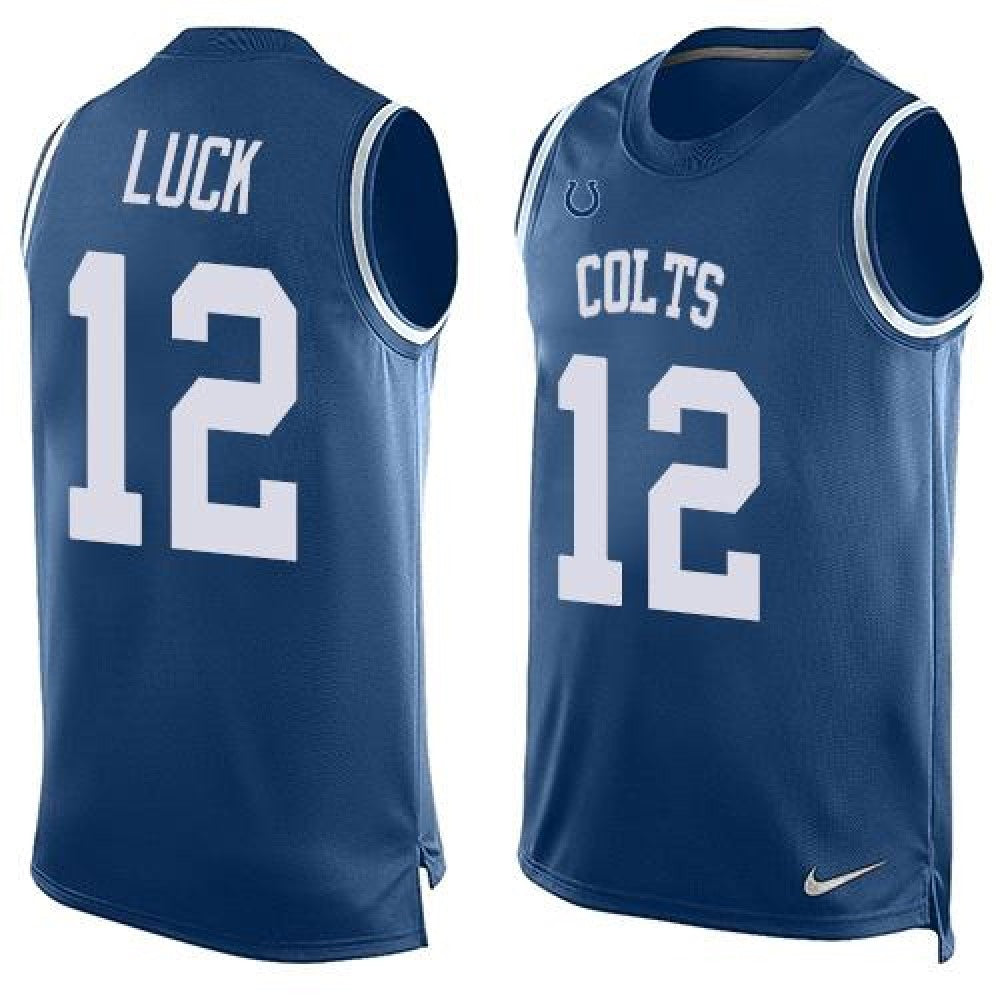 Colts #12 Andrew Luck Royal Blue Team Color Men's Stitched NFL Limited Tank Top Jersey 
