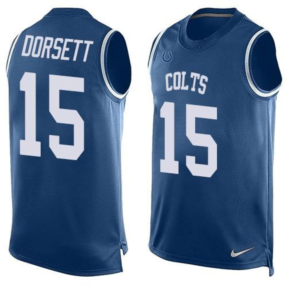Colts #15 Phillip Dorsett Royal Blue Team Color Men's Stitched NFL Limited Tank Top Jersey 