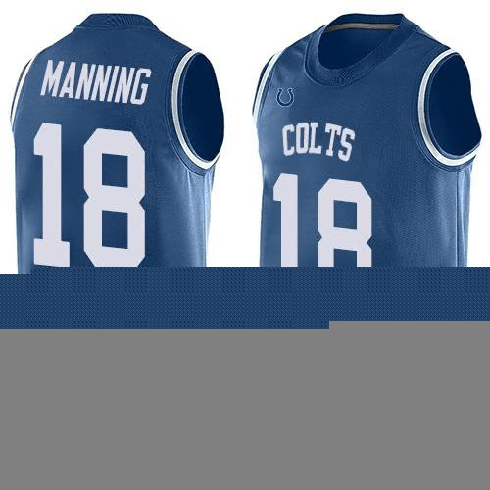 Colts #18 Peyton Manning Royal Blue Team Color Men's Stitched NFL Limited Tank Top Jersey 