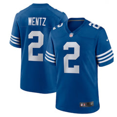 Men's Indianapolis Colts #2 Carson Wentz Royal 2021 Limited Stitched Jersey 