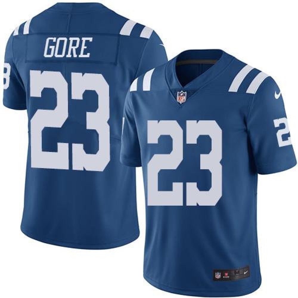 Colts #23 Frank Gore Royal Blue Men's Stitched NFL Limited Rush Jersey 