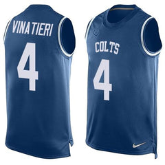 Colts #4 Adam Vinatieri Royal Blue Team Color Men's Stitched NFL Limited Tank Top Jersey 