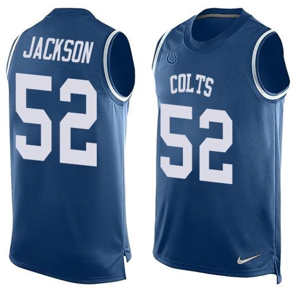 Colts #52 D'Qwell Jackson Royal Blue Team Color Men's Stitched NFL Limited Tank Top Jersey 