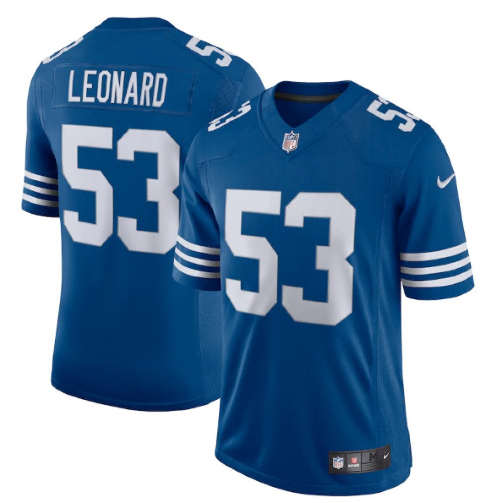 Men's Indianapolis Colts #53 Darius Leonard Royal 2021 Limited Stitched Jersey 