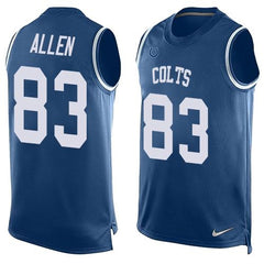 Colts #83 Dwayne Allen Royal Blue Team Color Men's Stitched NFL Limited Tank Top Jersey 