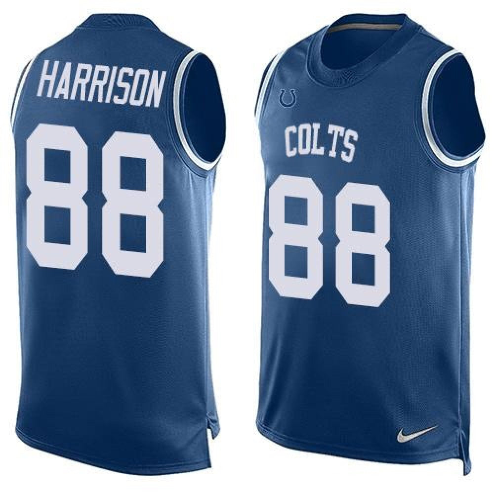 Colts #88 Marvin Harrison Royal Blue Team Color Men's Stitched NFL Limited Tank Top Jersey 