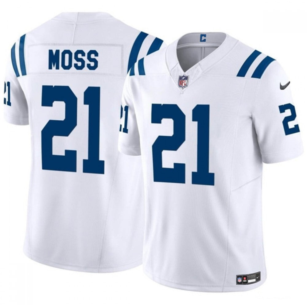 Men's Indianapolis Colts #21 Zack Moss White 2023 F.U.S.E. Vapor Untouchable Limited Stitched Football Jersey 