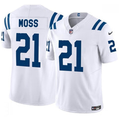 Men's Indianapolis Colts #21 Zack Moss White 2023 F.U.S.E. Vapor Untouchable Limited Stitched Football Jersey 