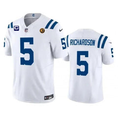 Men's Indianapolis Colts #5 Anthony Richardson White 2023 F.U.S.E. 1-star C Patch And With John Madden Patch Vapor Limited Stitched Football Jersey 