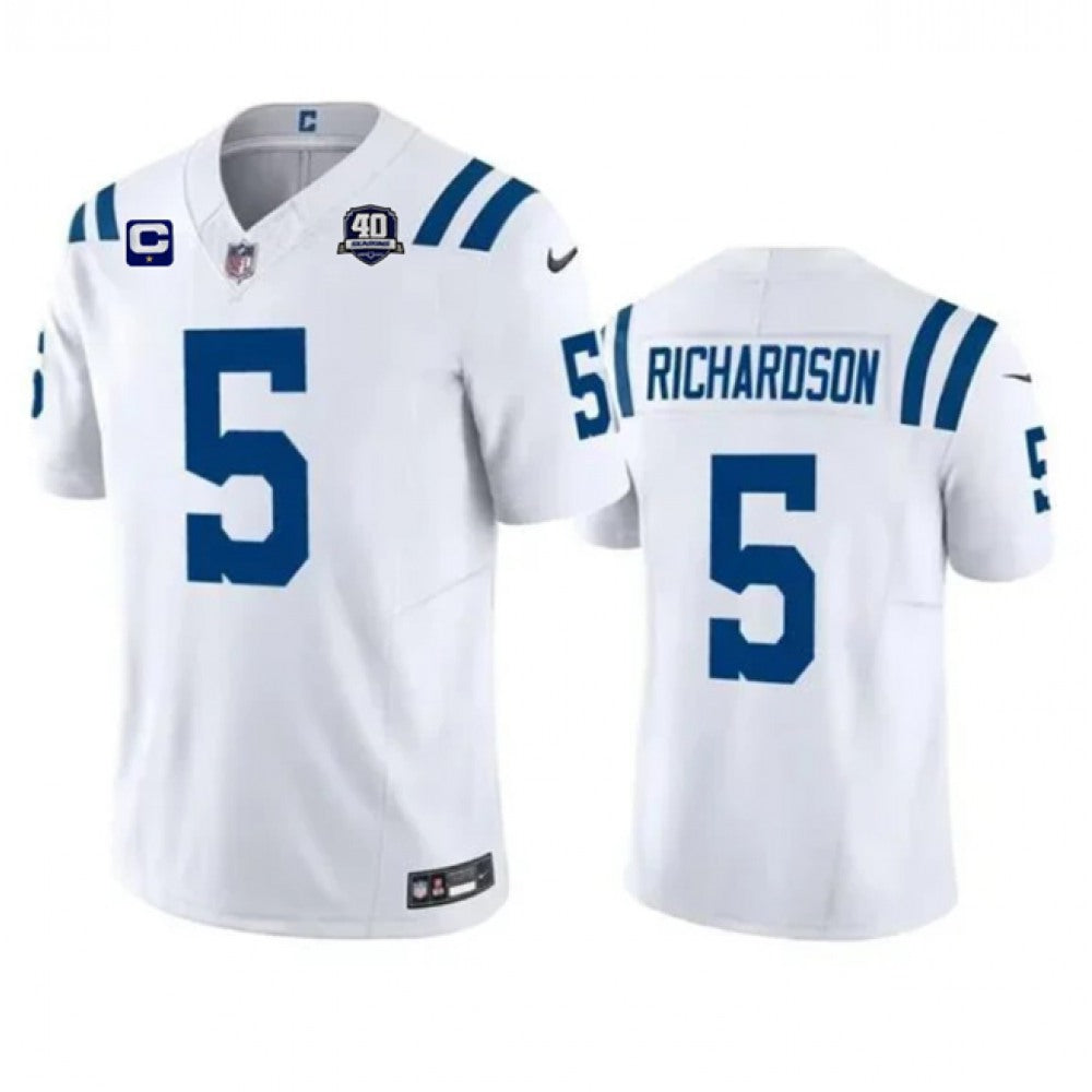 Men's Indianapolis Colts #5 Anthony Richardson White 2023 F.U.S.E. 40th Anniversary With 1-Star C Patch Vapor Untouchable Limited Stitched Football Jersey 