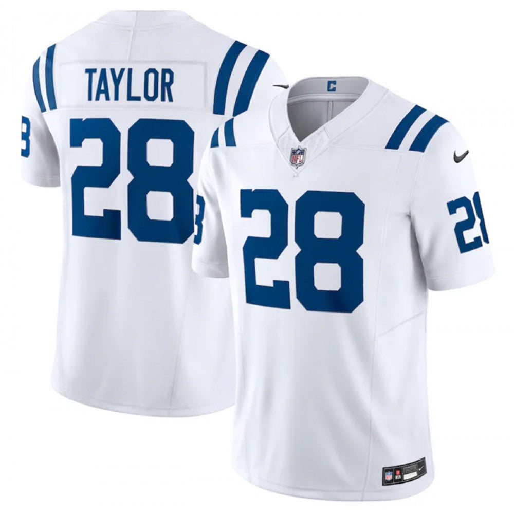 Men's Indianapolis Colts #28 Jonathan Taylor White 2023 F.U.S.E Vapor Untouchable Stitched Football Jersey 