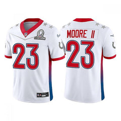 Men's Indianapolis Colts #23 Kenny Moore II 2022 White AFC Pro Bowl Stitched Jersey 