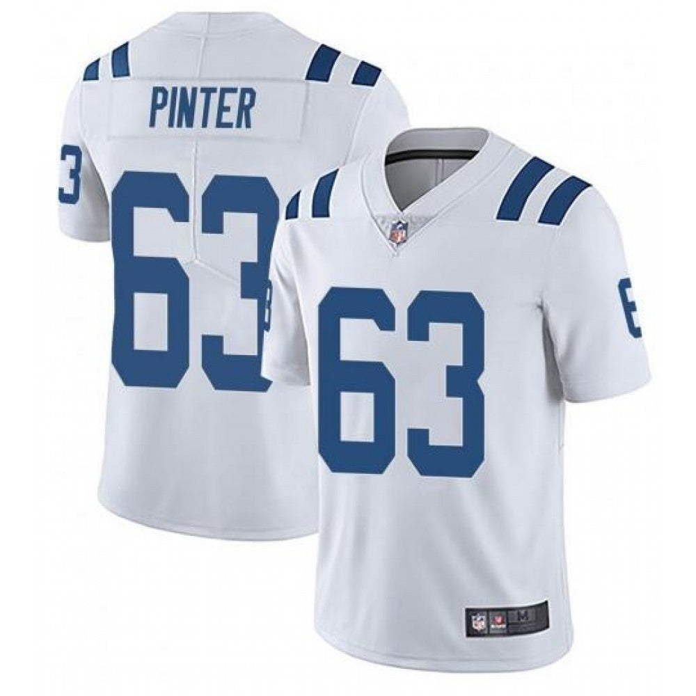 Men's Indianapolis Colts #63 Danny Pinter White Stitched Jersey 