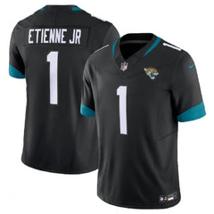 Men's Jacksonville Jaguars #1 Travis Etienne Jr. Black 2023 F.U.S.E Vapor Untouchable Limited Stitched Jersey 