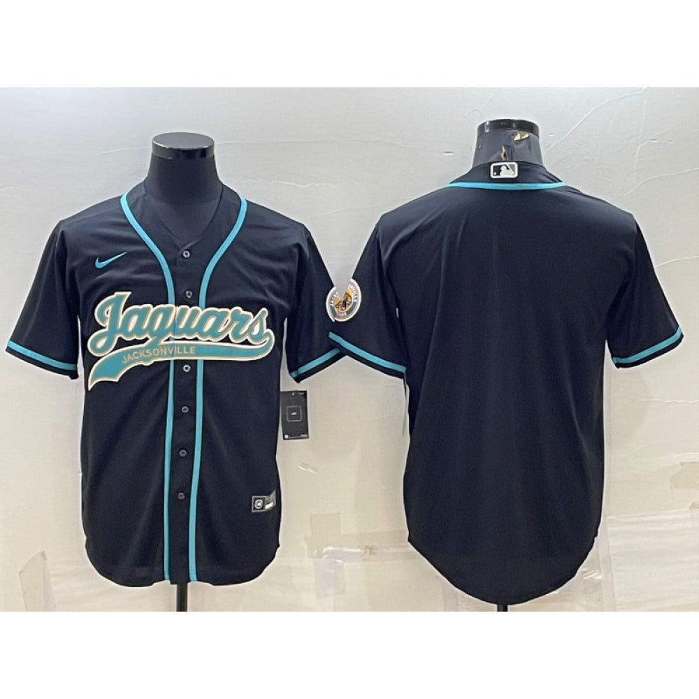Men's Jacksonville Jaguars Blank Black With Patch Cool Base Stitched Baseball Jersey 