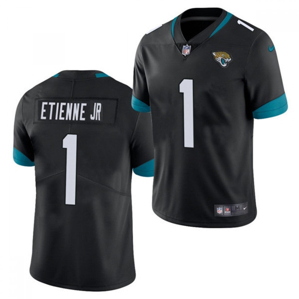 Men's Jacksonville Jaguars #1 Travis Etienne JR 2021 Black Vapor Untouchable Limited Stitched Jersey 