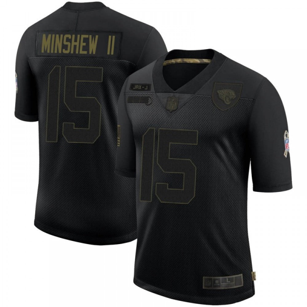 Men's Jacksonville Jaguars #15 Gardner Minshew II 2020 Black Slute To Service Limited Stitched Jersey 