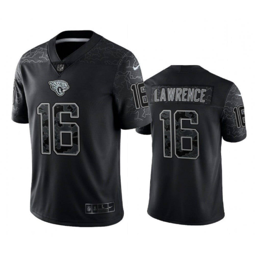 Men's Jacksonville Jaguars #16 Trevor Lawrence Black Reflective Limited Stitched Football Jersey 