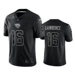 Men's Jacksonville Jaguars #16 Trevor Lawrence Black Reflective Limited Stitched Football Jersey 