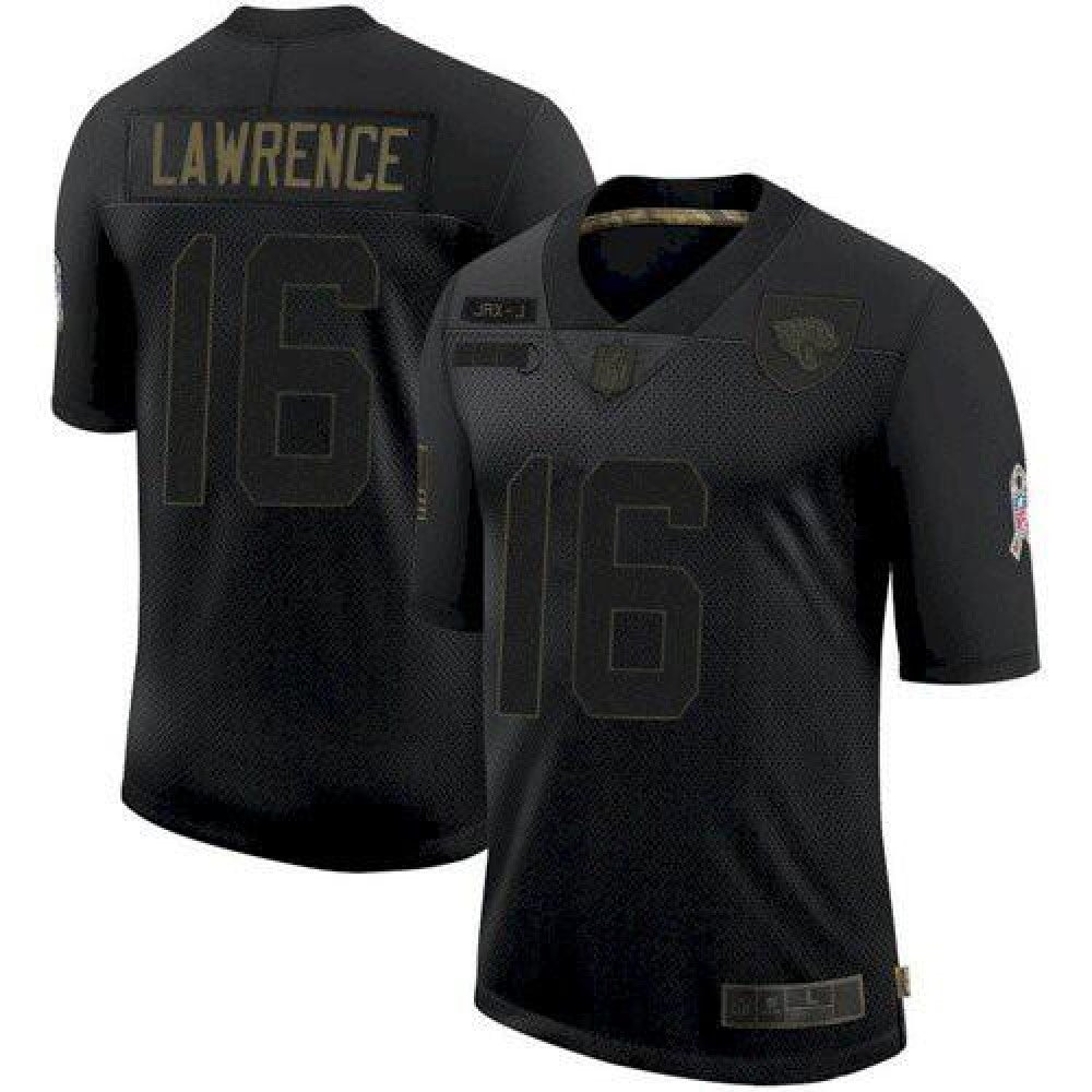 Men's Jacksonville Jaguars #16 Trevor Lawrence 2020 Black Slute To Service Limited Stitched Jersey 